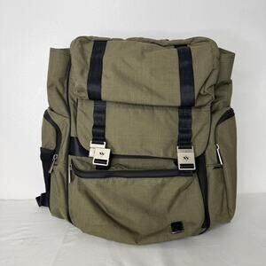 Ju-Ju-Be Green Large Backpack Bag Solid Polyester Pockets Travel Diaper